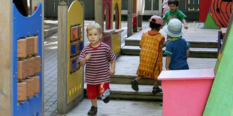 photo of children running in playground