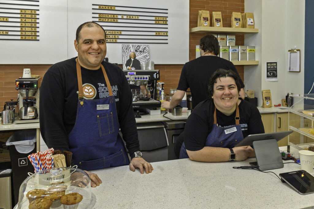 employees working at a cafe