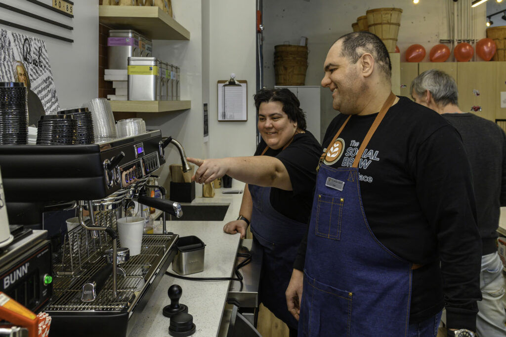 Employees at a cafe