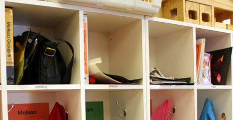 photo of binder in school cubby