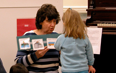 photo of child making a choice using a choice board