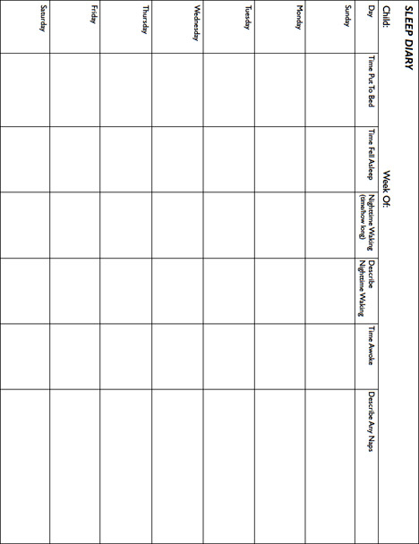 sleep diary template