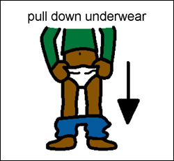 step 2 pull down underwear
