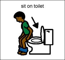 step 3 sit on toilet