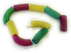 photo of noodles colored and used as beads